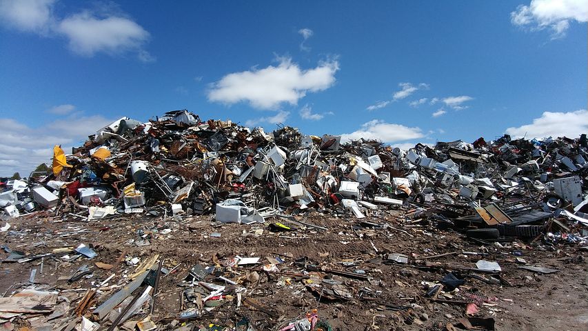 pile of garbage in a landfill